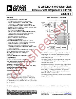 AD9520-2BCPZ-REEL7 datasheet  